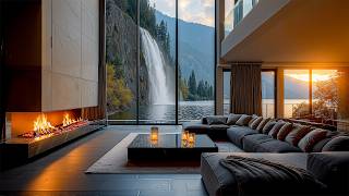 Soothing Jazz In A Luxurious Lakeside Living Room - Gentle Jazz Background For Studying And Working
