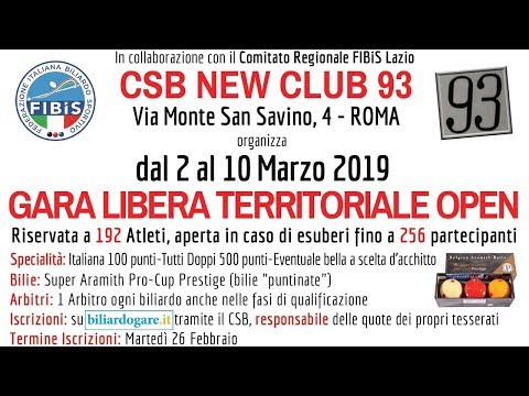 Incontri 6 Marzo - Gara Libera Territoriale Open 2/10 Marzo 2019
