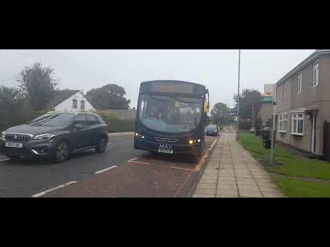 arriva 1502 NK12FLP Wright pulsar 2 SB200 doing the 14:44 X7 Newcastle departing Seghill bus stop