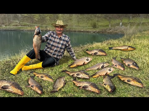 Caught And Cooked Carp In A Mountain Village! Grandma's Favorite Recipes