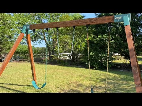 How to Anchor a Swing Set.  Back Yard Jungle Gym.  Simple Low Cost
