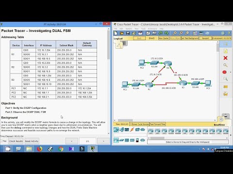 6.3.4.4 Packet Tracer - Investigating DUAL FSM