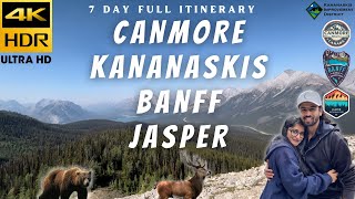 CANADIAN ROCKIES 7 DAY ITINERARY (BANFF, JASPER, CANMORE, KANANASKIS) WITH SUGGESTIONS