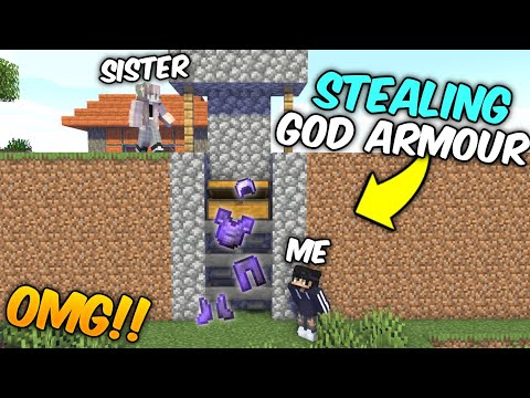 I STOLE FULL NETHERITE ARMOUR From My LITTLE SISTER IN MINECRAFT || TROLLING SISTER #3