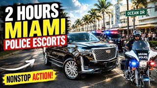 Miami Police Escorts for 2 HOURS 🚔 Sirens, Traffic & Nonstop Action