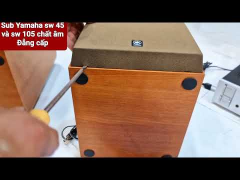 Yamaha sw 105 and sw45 subwoofers, beautiful yellow color, big bass. Great for 20-25m2 room