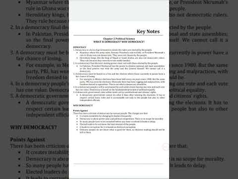 Class 9 Civics chapter 1 what is democracy? why democracy?  Notes