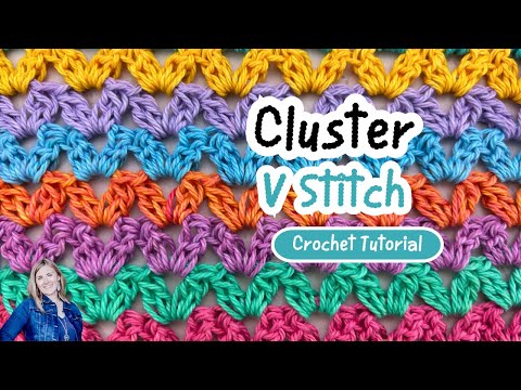 CROCHET CLUSTER V STITCH | Slow & close-up tutorial | Step-by-step instructions |  Hope Corner Farm