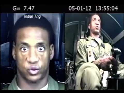US Air Force training pilot for high G-force when flying a fighter jet