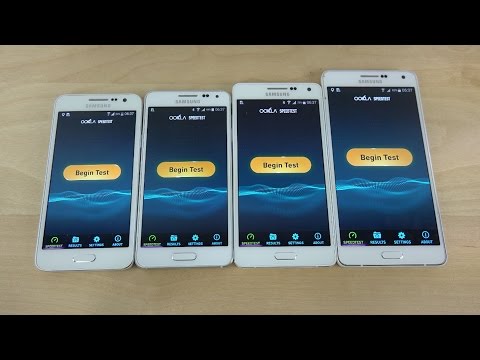 Samsung Galaxy A7 vs. Galaxy Alpha vs. Galaxy A5 vs. Galaxy A3 - Internet Speed Test! (4K)