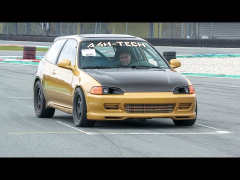 1050HP AWD Honda Civic Goldy - Dragraces & Antilag Revs !