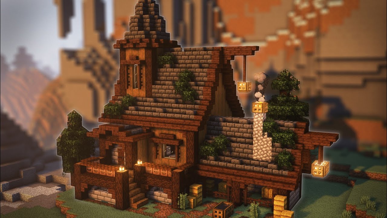 Minecraft: How To Build A Dark Oak Cabin | Survival House Tutorial - YouTube