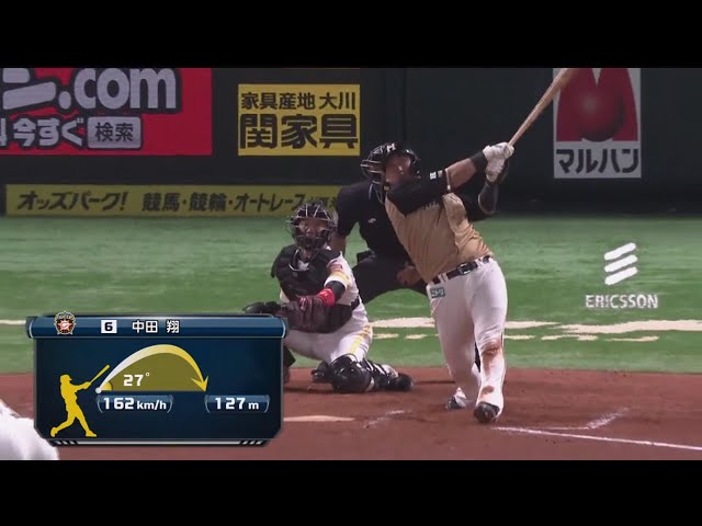 【9回表】ファイターズ・中田 左中間へダメ押しの2ランホームランを放つ!! 2019/9/21 H-F