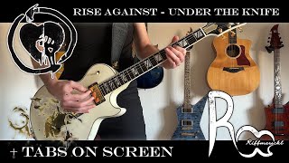 Rise Against - Under The Knife Guitar Cover with Tabs on screen 4K UHD