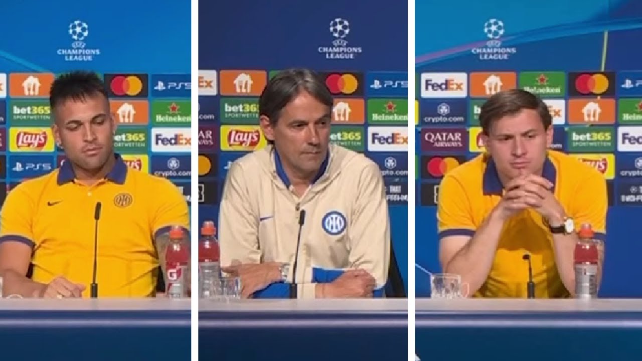 INZAGHI LAUTARO E BARELLA CONFERENZA STAMPA PRE PSG INTER:"DOMANI VOGLIAMO SCRIVERE LA STORIA..."