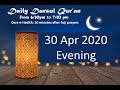 Dars 30 Apr 2020 Evening