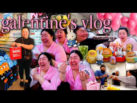 VLOG: surprising bestie, taking shots, opening gifts, galentine's sleepover, unboxing toys, hot pot!