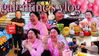 VLOG: surprising bestie, taking shots, opening gifts, galentine's sleepover, unboxing toys, hot pot!