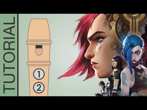 Enemy (Imagine Dragons) - Recorder Flute Tutorial - Arcane League of Legends