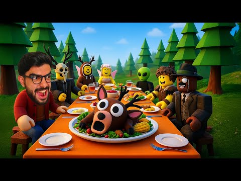 طبخنا الغزال بعزيمة للجميع 🦃😋 99 ليلة في الغابة