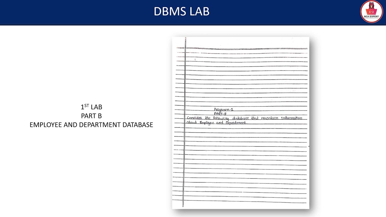 DBMS 1st PROGRAM | STUDENT DATABASE, EMPLOYEE , DEPARTMENT DATABASE AND PL/SQL PROGRAM | DBMS