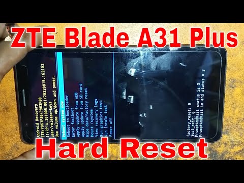 ZTE Blade A31 Plus Hard Reset How to Boot ZTE Blade A31 into recovery mode Reset All Settings