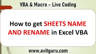 How to get SHEETS NAME AND RENAME in Excel VBA