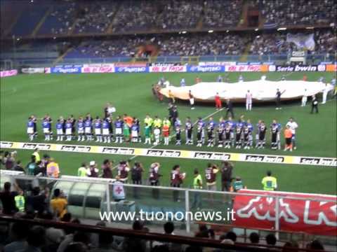 Sampdoria - Padova 2-2, 1^giornata serie B 25/08/2011 ingresso in campo squadre