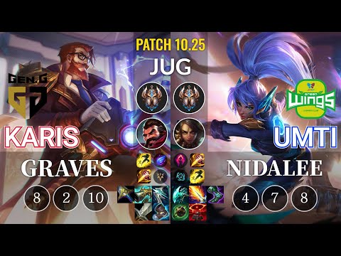 GEN Karis Graves vs JAG UmTi Nidalee Jungle - KR Patch 10.25