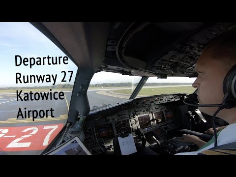 Departure runway 27 Katowice (Pyrzowice) Airport (KTW EPKT).