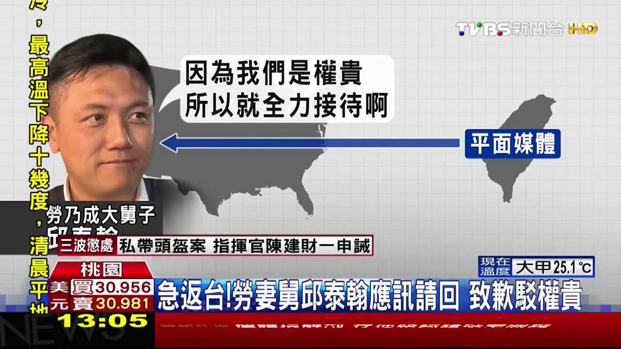 急返台!勞妻舅邱泰翰應訊請回 致歉駁權貴
