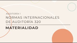 NIA 320 - Materialidad