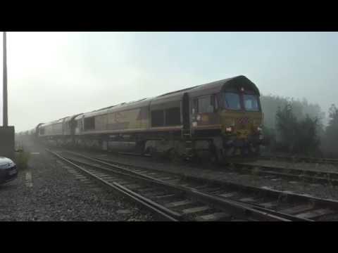 (HD) Euro Cargo Rail 66212 & 66228 arrive into Caffiers Yard - 22/8/17