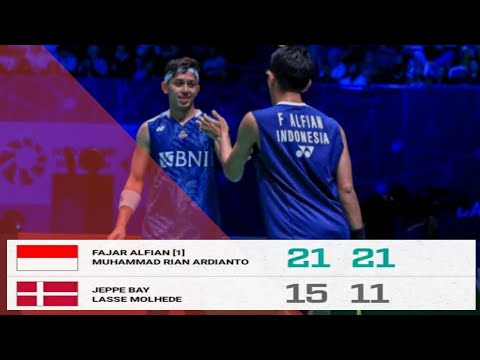 ALFIAN/ARDIANTO vs JEPPE BAY/LASSE MOLHEDE || INDONESIA OPEN 2023