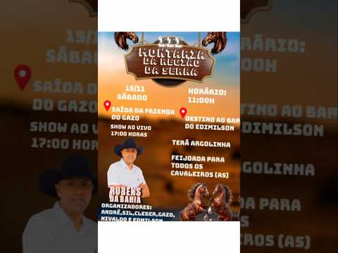 III Montaria da Região da Serra Manoel Vitorino BA 15 Nov. Sábado saída às 11h #rubensdabahia