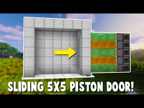 Minecraft | Sliding 5x5 Piston Door (Redstone Tutorial)