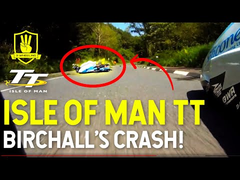 Isle of Man TT - SIDECAR CRASH! The Birchall's Crash - 3 Wheeling 2014