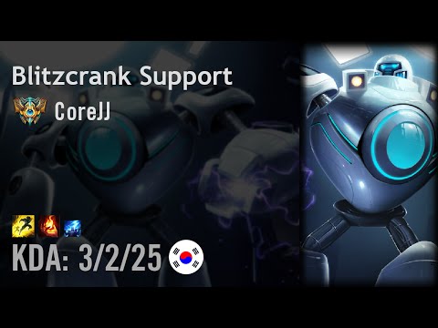 Blitzcrank Support vs Thresh - CoreJJ - KR Challenger Patch 6.16
