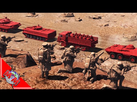 RED ARMY CONVOY AMBUSHED BY TAN REBELS! Nostalgic Battle Simulation AMOW S5E10