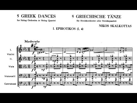 Nikos Skalkotas — Five Greek Dances for String Orchestra (1946) [w/score]