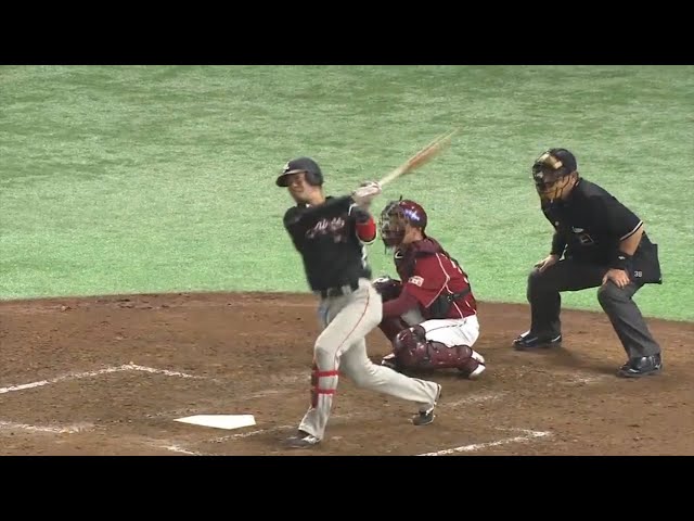 【4回表】レフトスタンドへ飛び込んだ!! マリーンズ・大嶺翔のソロホームラン!! 2017/4/25 E-M