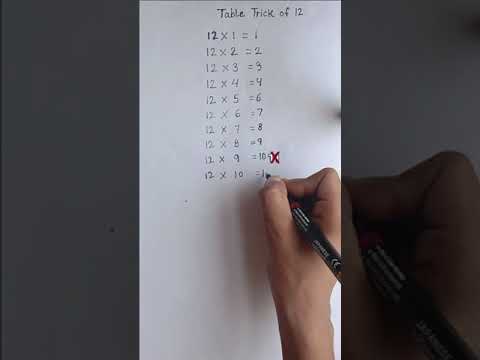 Table trick of 12 I Easy table trick for learning and writing I 12 Table trick