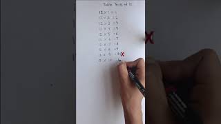 Table trick of 12 I Easy table trick for learning and writing I 12 Table trick