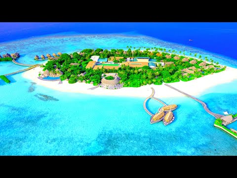 Fly Away to MALDIVES in 4K ULTRA HD - Best Tropical Island Tour with Relaxing Music and Ocean Sounds