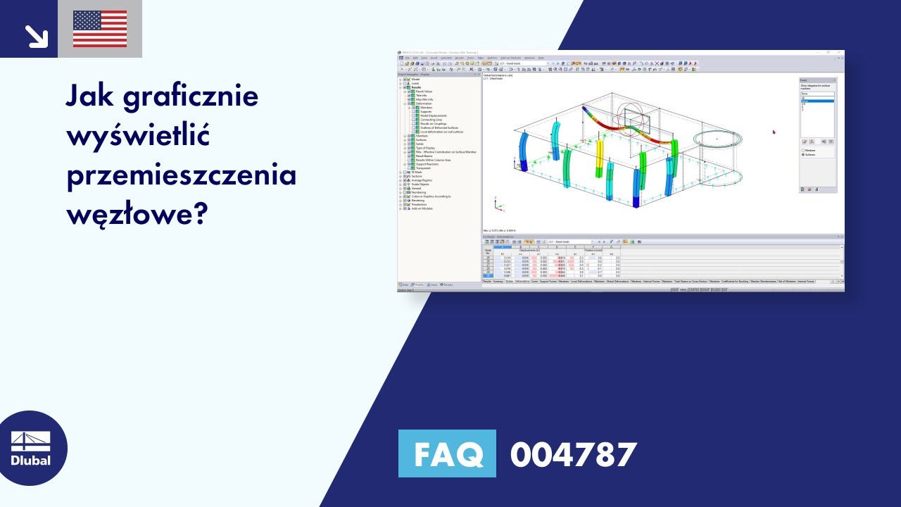 FAQ 004787 | Jak mogę wyświetlić graficznie przemieszczenia węzłowe?