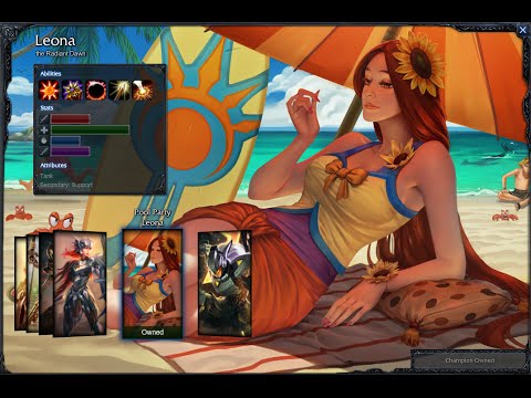 Pool Party Leona Skin Spotlight Gameplay 1080p HD
