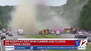 Fiery rollover crash snarls traffic on I-295 North