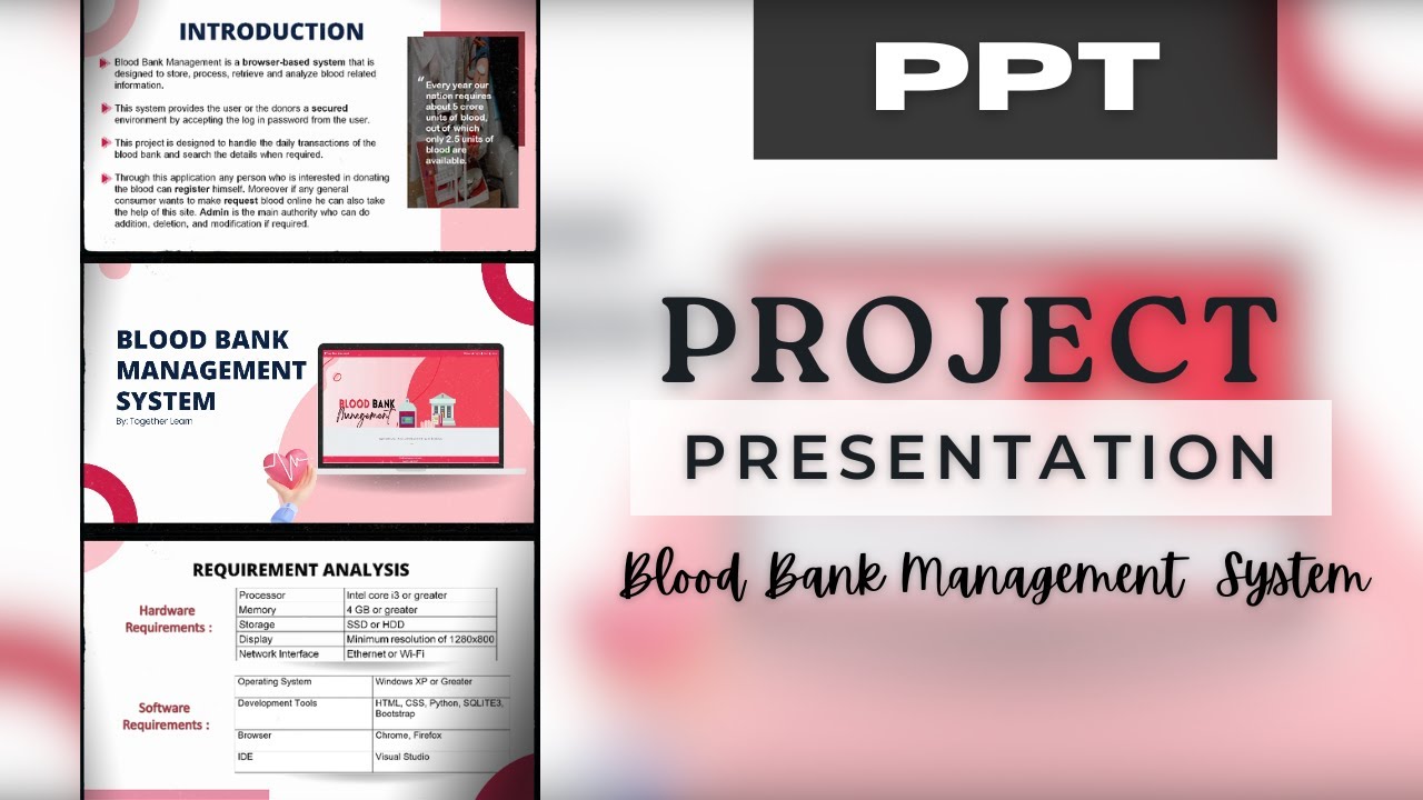 PPT on Blood Bank Management System || Project Ppt