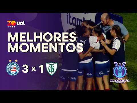 Gols e lances de Bahia x América-MG
