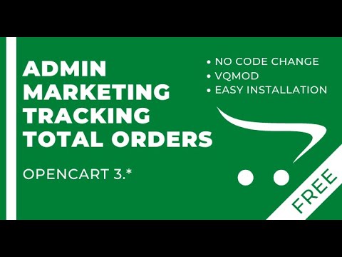 Opencart 3 - Admin Marketing Tracking Total Orders (FREE)